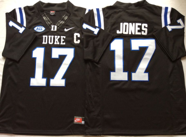 NCAA Men Duke Blue Devils Black #17 JONES->->NCAA Jersey
